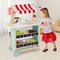 Costway Kids Ice Cream Cart Wooden Toddler Farmers Market Stand with Chalkboard & Storage White/Green